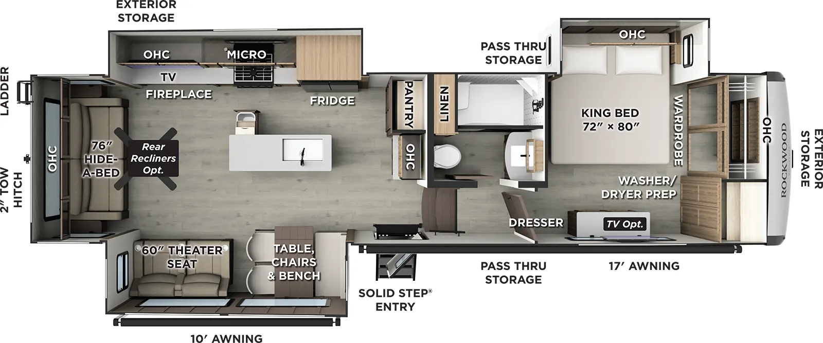 Rockwood Signature Fifth Wheels R361RLS Floorplan